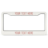 Custom White Copper Rose License Plate Frame