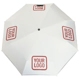 Custom White Copper Rose Automatic Umbrella