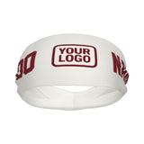 Custom White Crimson Red Sports headband
