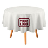 Custom White Crimson Red Round Table Cloth