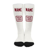 Custom White Crimson Red Knee-High Sock