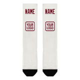 Custom White Crimson Red Knee-High Sock