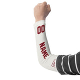 Custom White Crimson Red Arm Sleeve