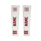 Custom White Crimson Red Arm Sleeve