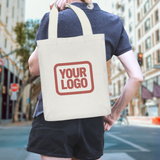 Custom White Crimson Red Canvas Tote Bag