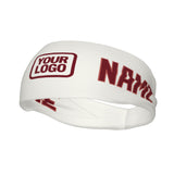 Custom White Crimson Red Sports headband