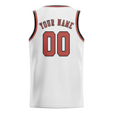 Custom White & Copper Rose Colors Design Sports Basketball Jersey