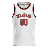 Custom White & Copper Rose Colors Design Sports Basketball Jersey