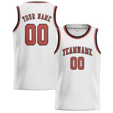 Custom White & Copper Rose Colors Design Sports Basketball Jersey