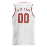 Custom White & Copper Rose Colors Design Sports Basketball Jersey