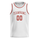 Custom White & Copper Rose Colors Design Sports Basketball Jersey