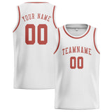 Custom White & Copper Rose Colors Design Sports Basketball Jersey