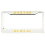 Custom White Gold License Plate Frame