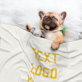 Custom White Gold Pet Blanket