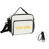 Custom White Gold Lunch Bag