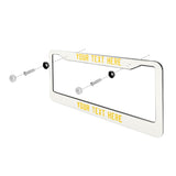 Custom White Gold License Plate Frame