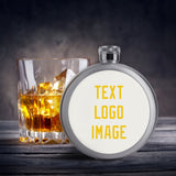 Custom White Gold Hip Flask