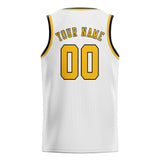 Custom White & Gold Colors Design Sports Basketball Jersey