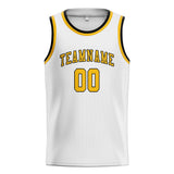 Custom White & Gold Colors Design Sports Basketball Jersey