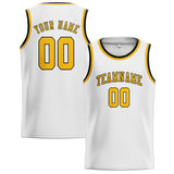 Custom White & Gold Colors Design Sports Basketball Jersey