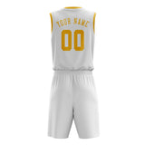 Custom White Gold Basketball Set