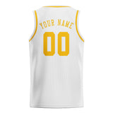 Custom White & Gold Colors Design Sports Basketball Jersey