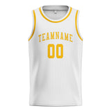 Custom White & Gold Colors Design Sports Basketball Jersey