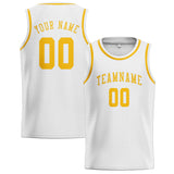 Custom White & Gold Colors Design Sports Basketball Jersey