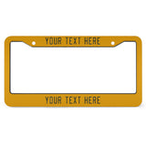 Custom Yellow Olive License Plate Frame