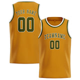 Custom Yellow & Olive Colors Design Sports Basketball Jersey