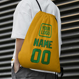 Custom Yellow Emerald Green Drawstring Bag