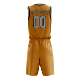 Custom Yellow Gray Basketball Set
