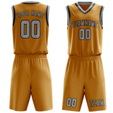 Custom Yellow Gray Basketball Set