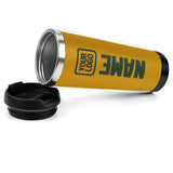 Custom Yellow Dark Green Stainless Steel Water Cup