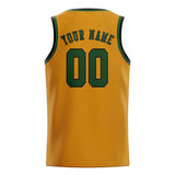 Custom Yellow & Dark Green Colors Design Sports Basketball Jersey