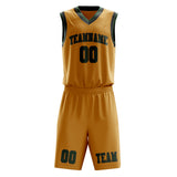 Custom Yellow Dark Green Basketball Set