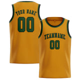 Custom Yellow & Dark Green Colors Design Sports Basketball Jersey