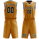 Custom Yellow Dark Green Basketball Set