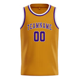 Custom Yellow & Purple Colors Design Sports Basketball Jersey