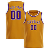 Custom Yellow & Purple Colors Design Sports Basketball Jersey