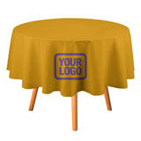 Custom Yellow Light Purple Round Table Cloth
