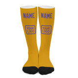 Custom Yellow Light Purple Knee-High Sock