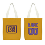 Custom Yellow Light Purple Canvas Tote Bag