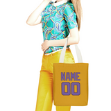 Custom Yellow Light Purple Canvas Tote Bag