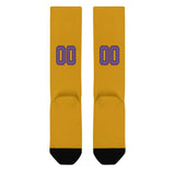 Custom Yellow Light Purple Knee-High Sock
