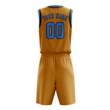 Custom Yellow Light Blue Basketball Set