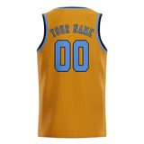 Custom Yellow & Light Blue Colors Design Sports Basketball Jersey