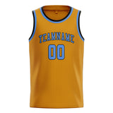 Custom Yellow & Light Blue Colors Design Sports Basketball Jersey