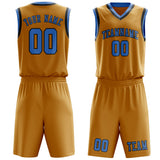 Custom Yellow Light Blue Basketball Set