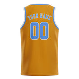 Custom Yellow & Light Blue Colors Design Sports Basketball Jersey